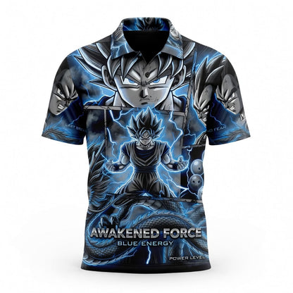 Anime Warrior Awakened Force Blue Energy All Over Print Apparel