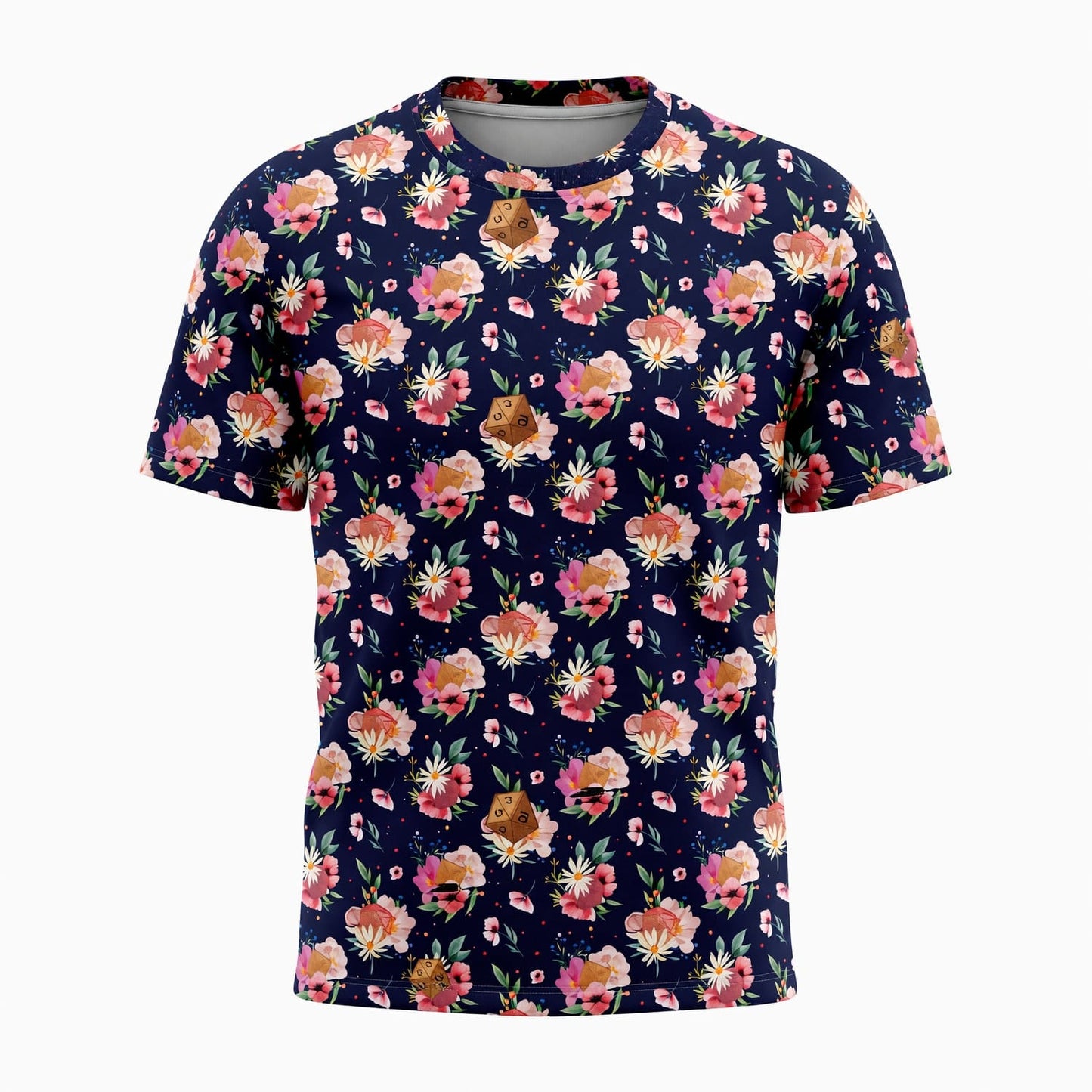 Floral Dice AOP T-Shirt - RPG Fantasy Gamer Pattern