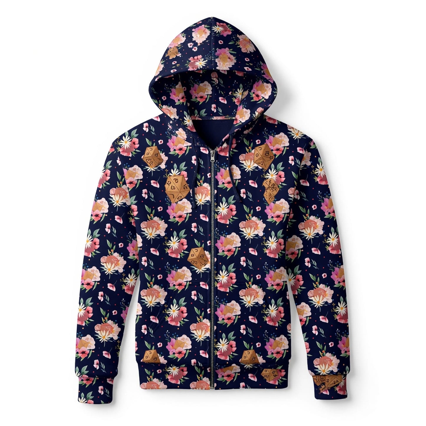 Floral Dice AOP T-Shirt - RPG Fantasy Gamer Pattern