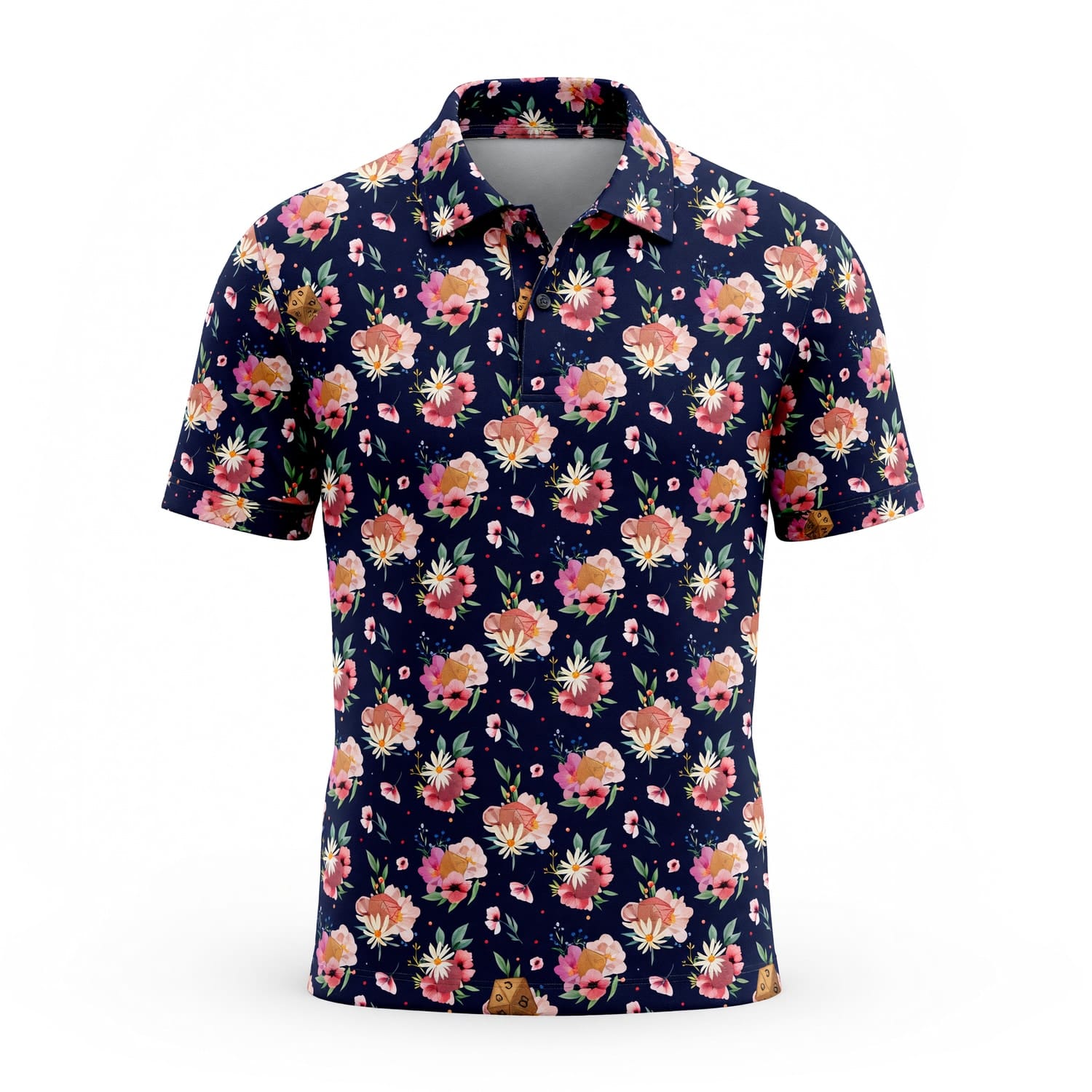 Floral Dice AOP T-Shirt - RPG Fantasy Gamer Pattern