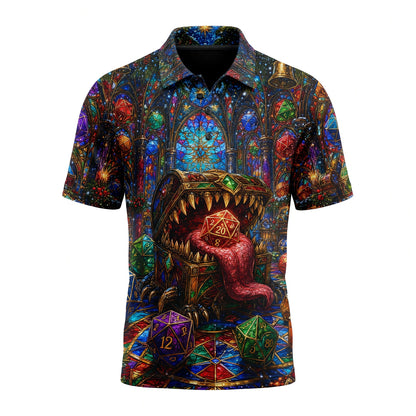 Christmas Mimic Dice AOP Apparel - Fantasy RPG Holiday Design