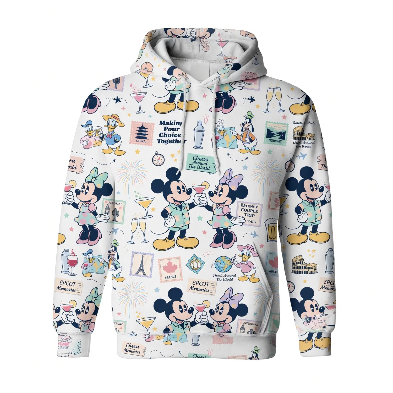 World Park Drink Around The World AOP T-Shirt - Mouse Vacation Pattern