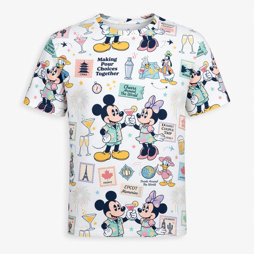 World Park Drink Around The World AOP T-Shirt - Mouse Vacation Pattern