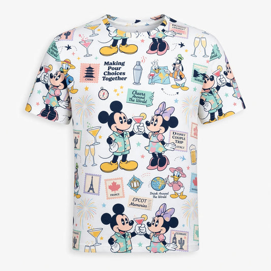 World Park Drink Around The World AOP T-Shirt - Mouse Vacation Pattern