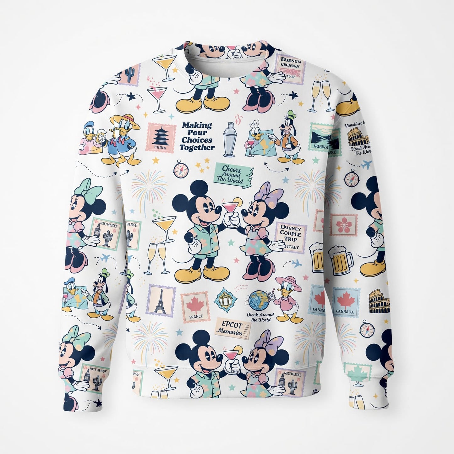 World Park Drink Around The World AOP T-Shirt - Mouse Vacation Pattern