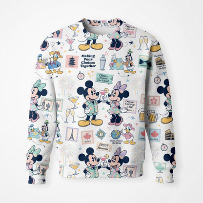 World Park Drink Around The World AOP T-Shirt - Mouse Vacation Pattern