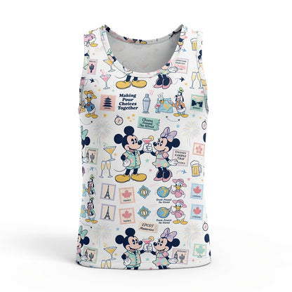 World Park Drink Around The World AOP T-Shirt - Mouse Vacation Pattern