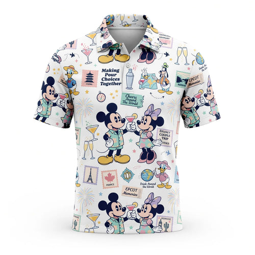 World Park Drink Around The World AOP T-Shirt - Mouse Vacation Pattern