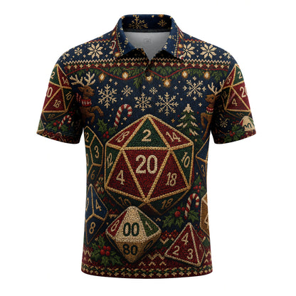 Christmas Dice AOP T-Shirt - Holiday RPG Gaming Apparel