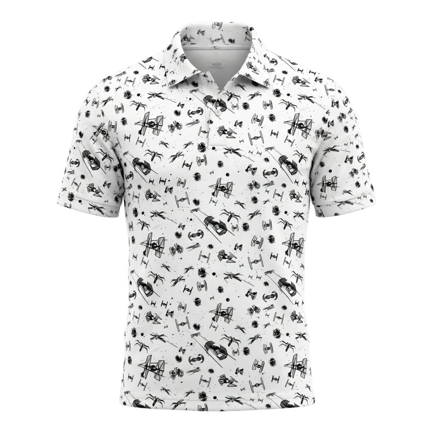 Galactic Mini Starship Icons Galactic Spacecraft AOP Apparel White