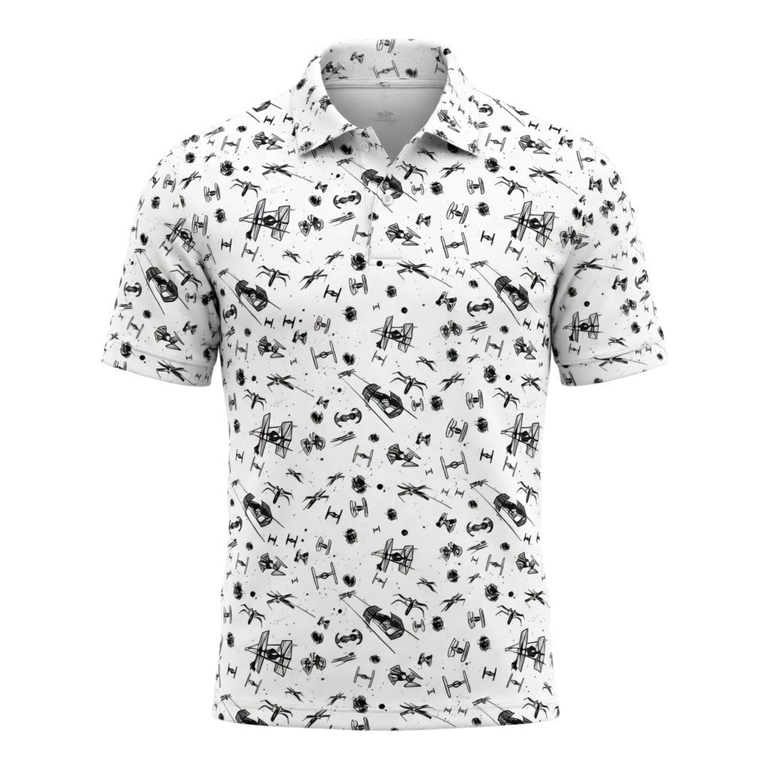 Galactic Mini Starship Icons Galactic Spacecraft AOP Apparel White