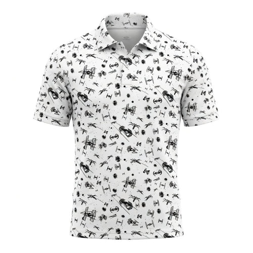 Galactic Mini Starship Icons Galactic Spacecraft AOP Apparel White