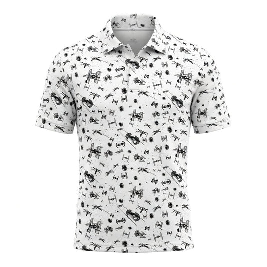 Galactic Mini Starship Icons Galactic Spacecraft AOP Apparel White