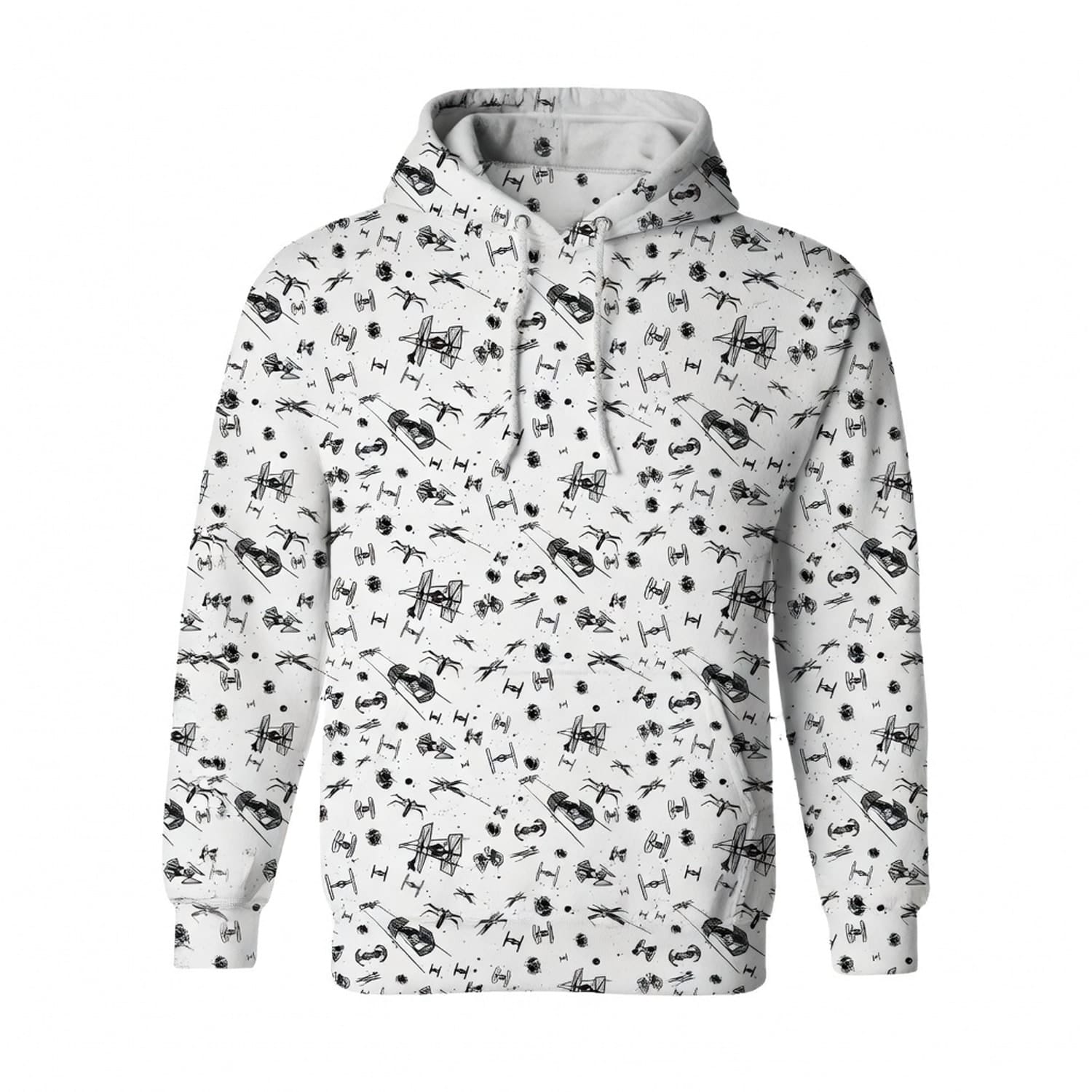 Galactic Mini Starship Icons Galactic Spacecraft AOP Apparel White