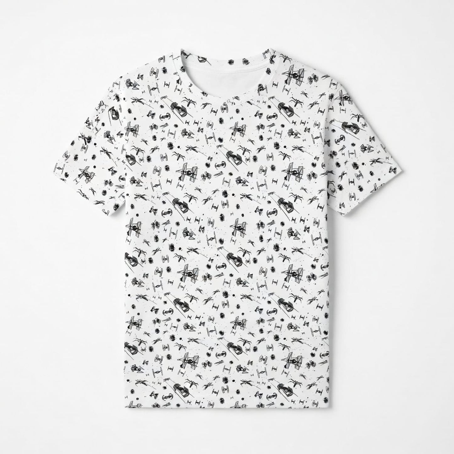 Galactic Mini Starship Icons Galactic Spacecraft AOP Apparel White