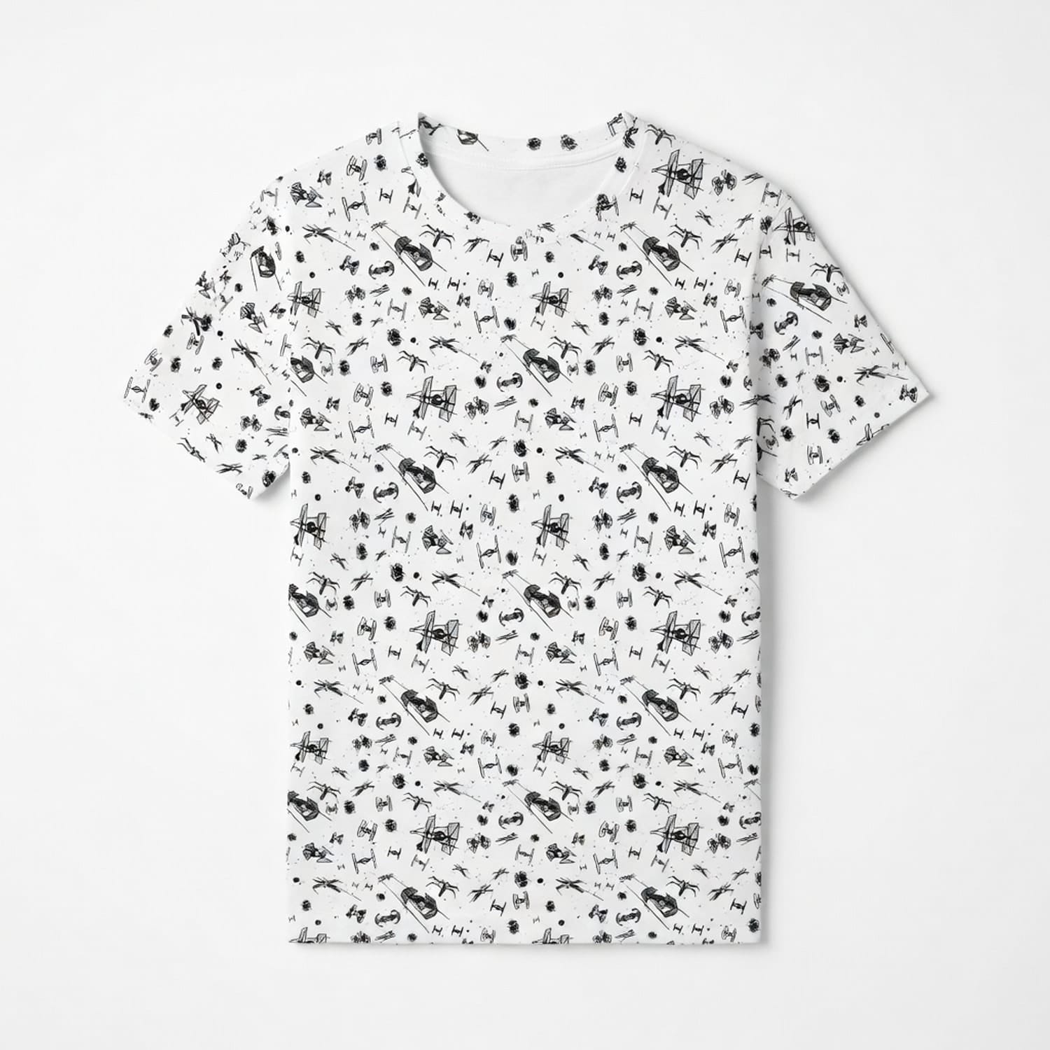 Galactic Mini Starship Icons Galactic Spacecraft AOP Apparel White