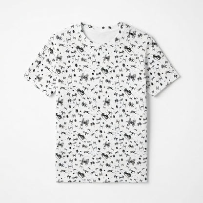 Galactic Mini Starship Icons Galactic Spacecraft AOP Apparel White