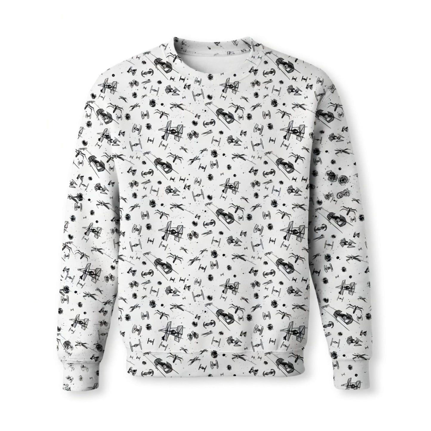 Galactic Mini Starship Icons Galactic Spacecraft AOP Apparel White