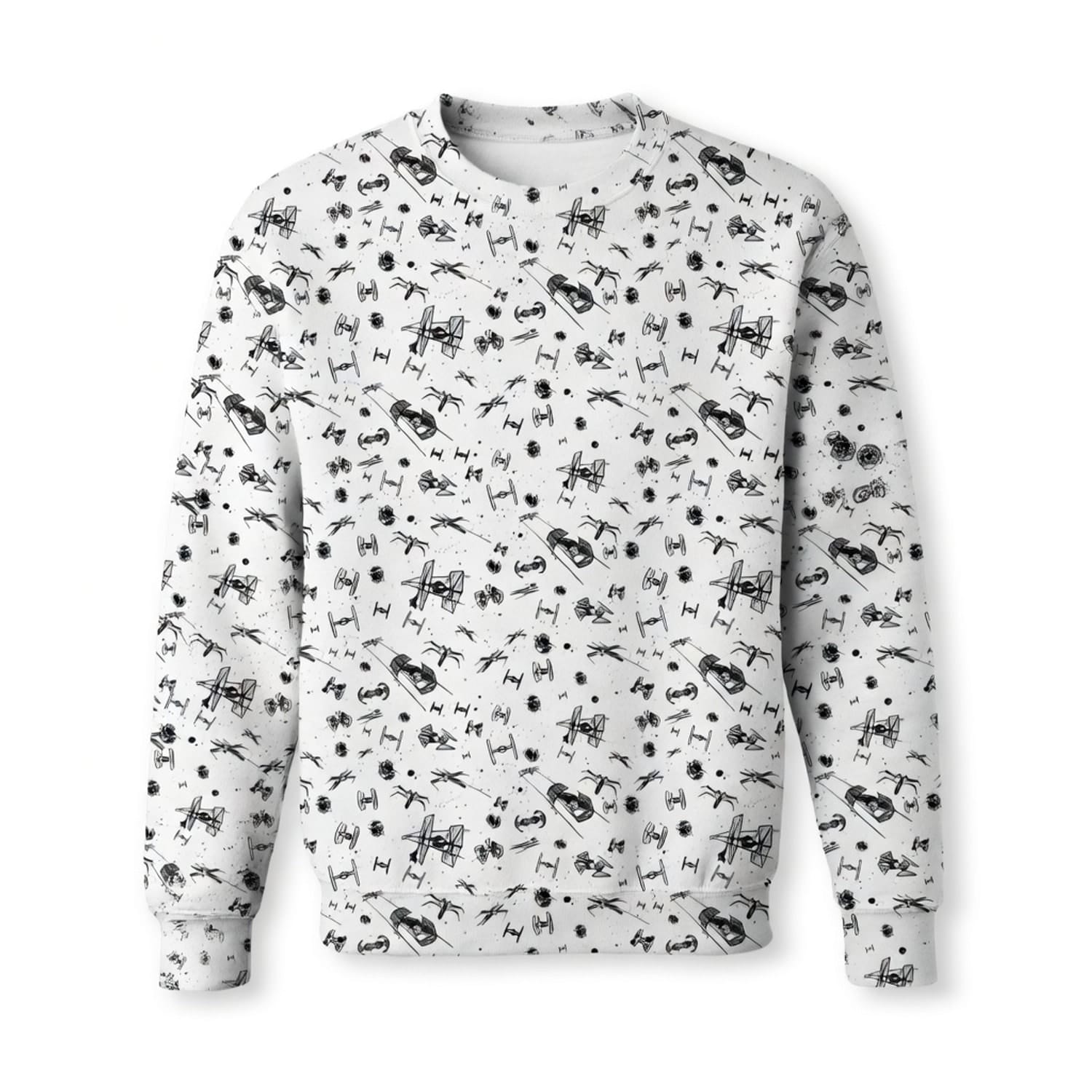 Galactic Mini Starship Icons Galactic Spacecraft AOP Apparel White