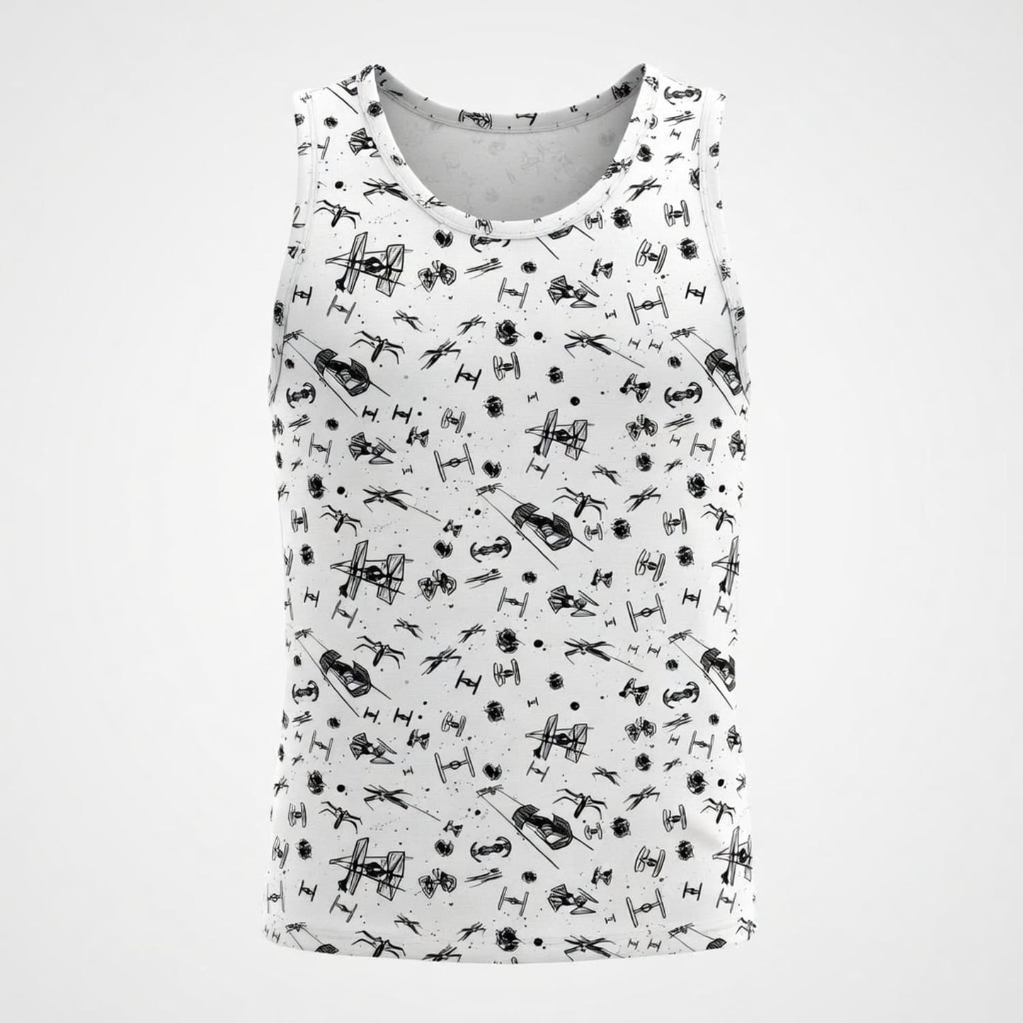 Galactic Mini Starship Icons Galactic Spacecraft AOP Apparel White