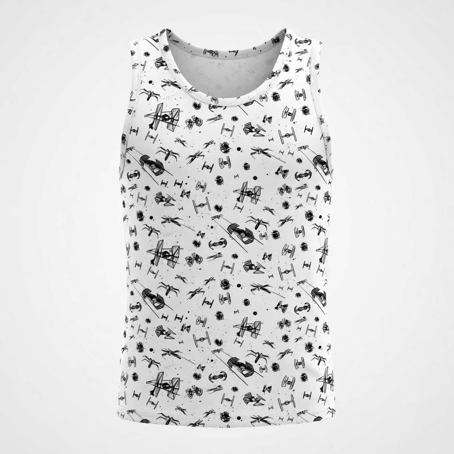 Galactic Mini Starship Icons Galactic Spacecraft AOP Apparel White