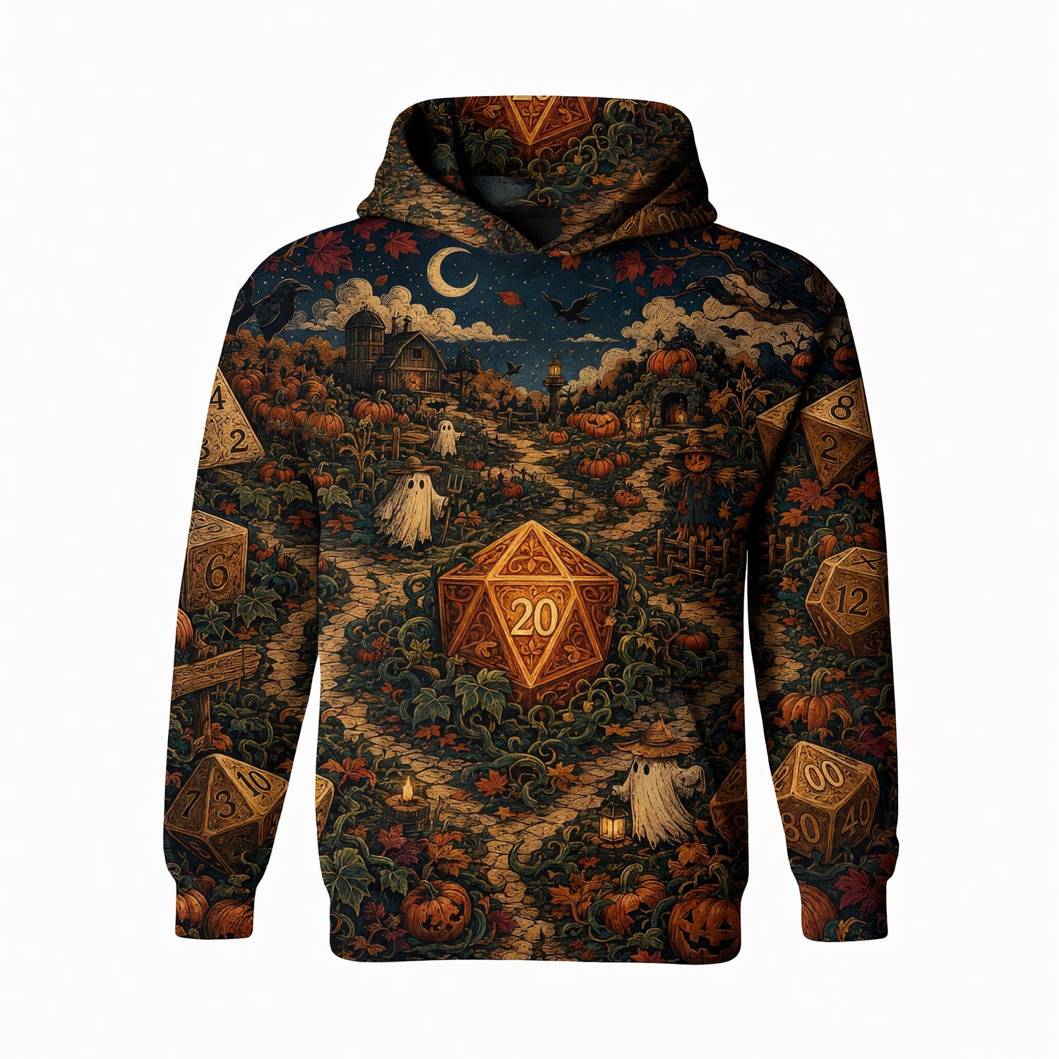 Halloween Dice AOP T-Shirt - Spooky RPG Fantasy Streetwear