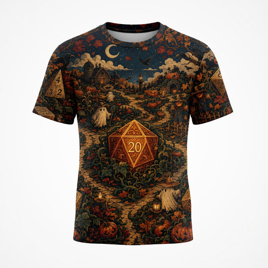 Halloween Dice AOP T-Shirt - Spooky RPG Fantasy Streetwear