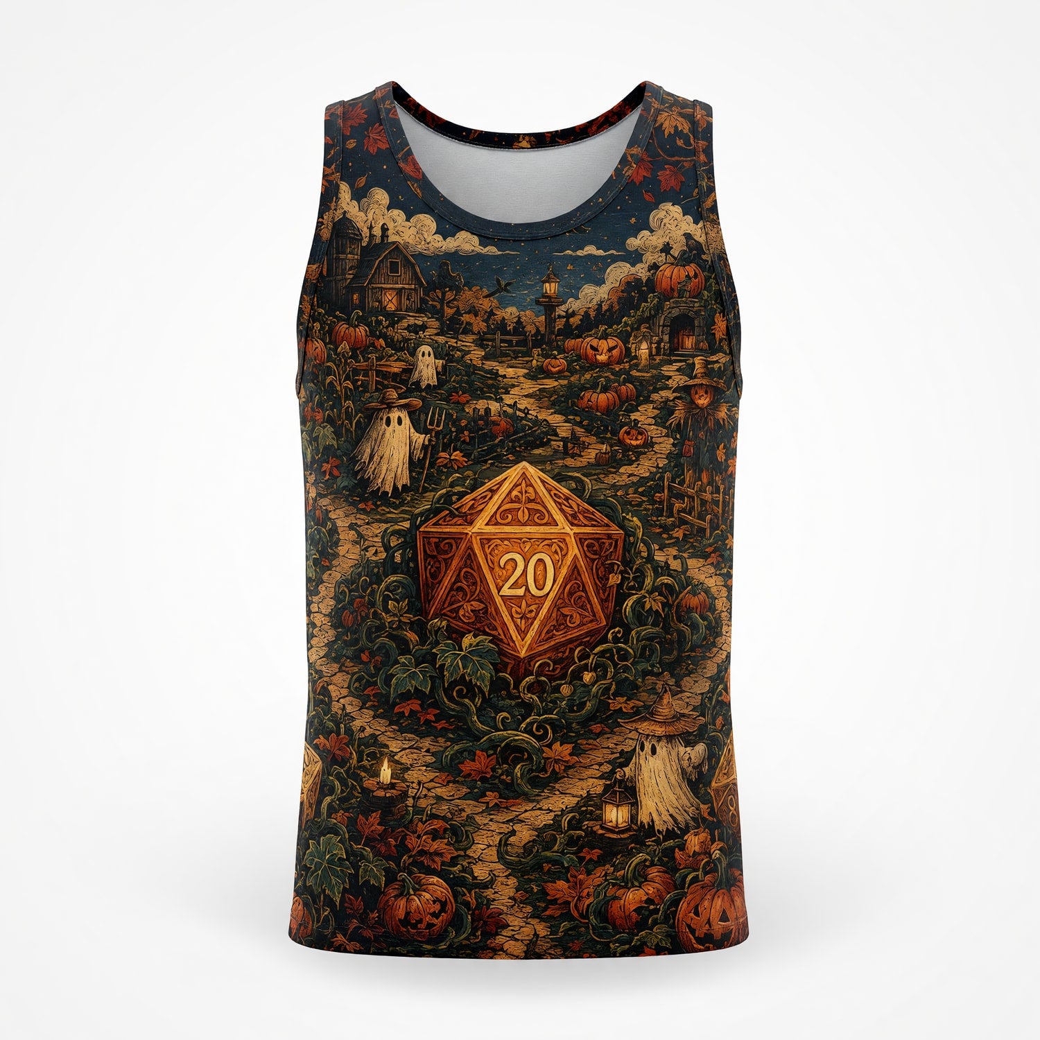 Halloween Dice AOP T-Shirt - Spooky RPG Fantasy Streetwear