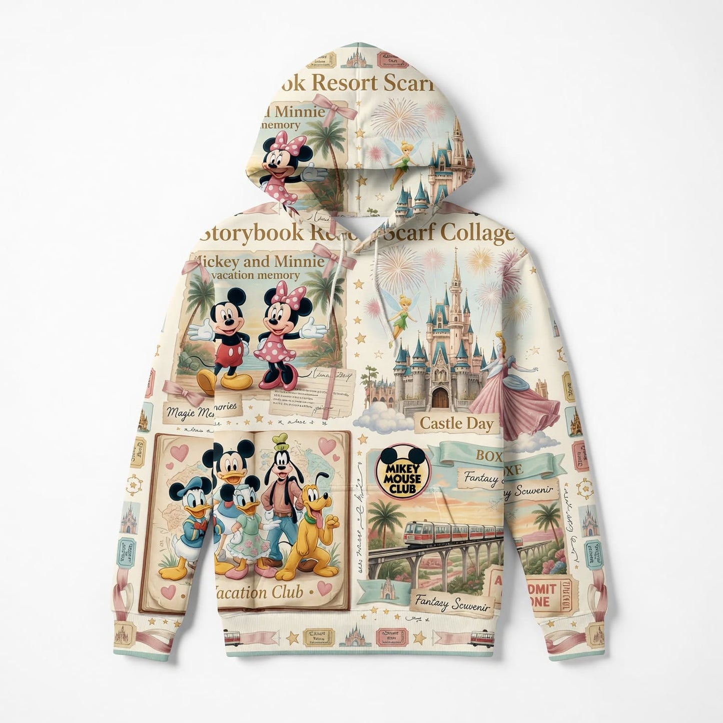 Storybook Resort AOP T-Shirt - Mouse Vacation Collage