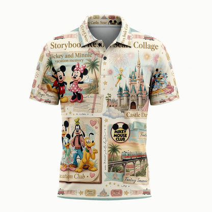 Storybook Resort AOP T-Shirt - Mouse Vacation Collage