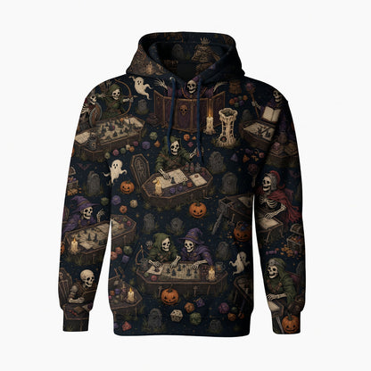 Skeleton Halloween AOP T-Shirt - Spooky Tabletop RPG Apparel