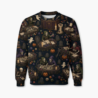 Skeleton Halloween AOP T-Shirt - Spooky Tabletop RPG Apparel