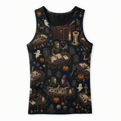 Skeleton Halloween AOP T-Shirt - Spooky Tabletop RPG Apparel
