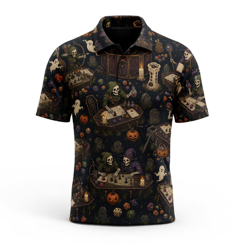 Skeleton Halloween AOP T-Shirt - Spooky Tabletop RPG Apparel