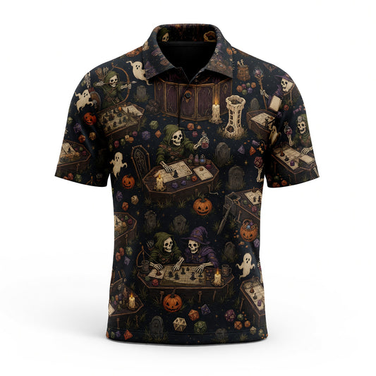 Skeleton Halloween AOP T-Shirt - Spooky Tabletop RPG Apparel