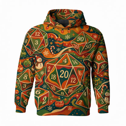 Christmas Dice AOP T-Shirt - Festive Holiday RPG Gaming