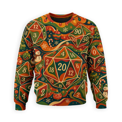 Christmas Dice AOP T-Shirt - Festive Holiday RPG Gaming
