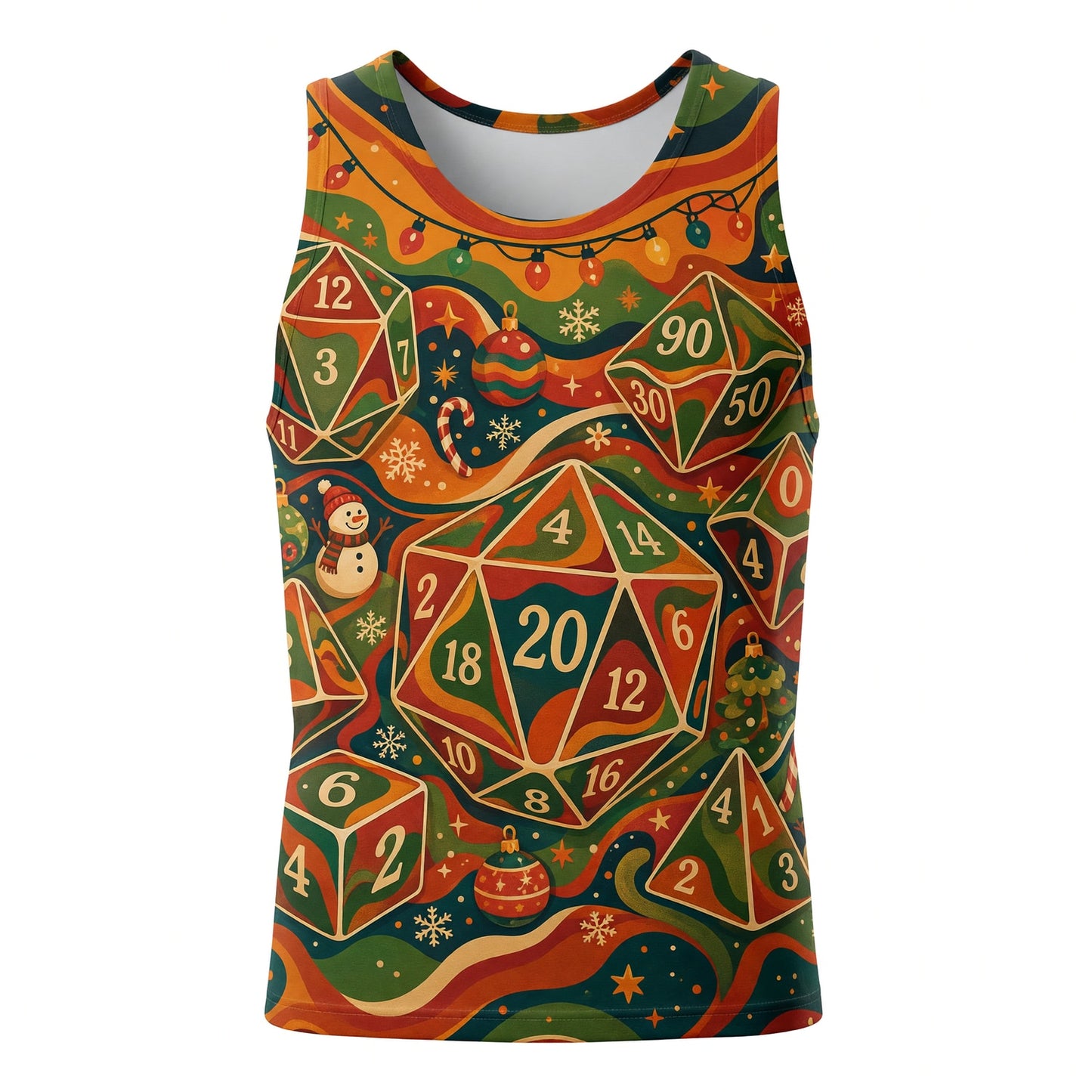 Christmas Dice AOP T-Shirt - Festive Holiday RPG Gaming