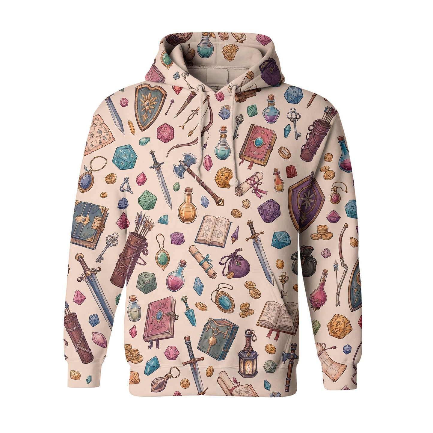 Fantasy Dungeon AOP Apparel - Fantasy RPG Dice Pattern