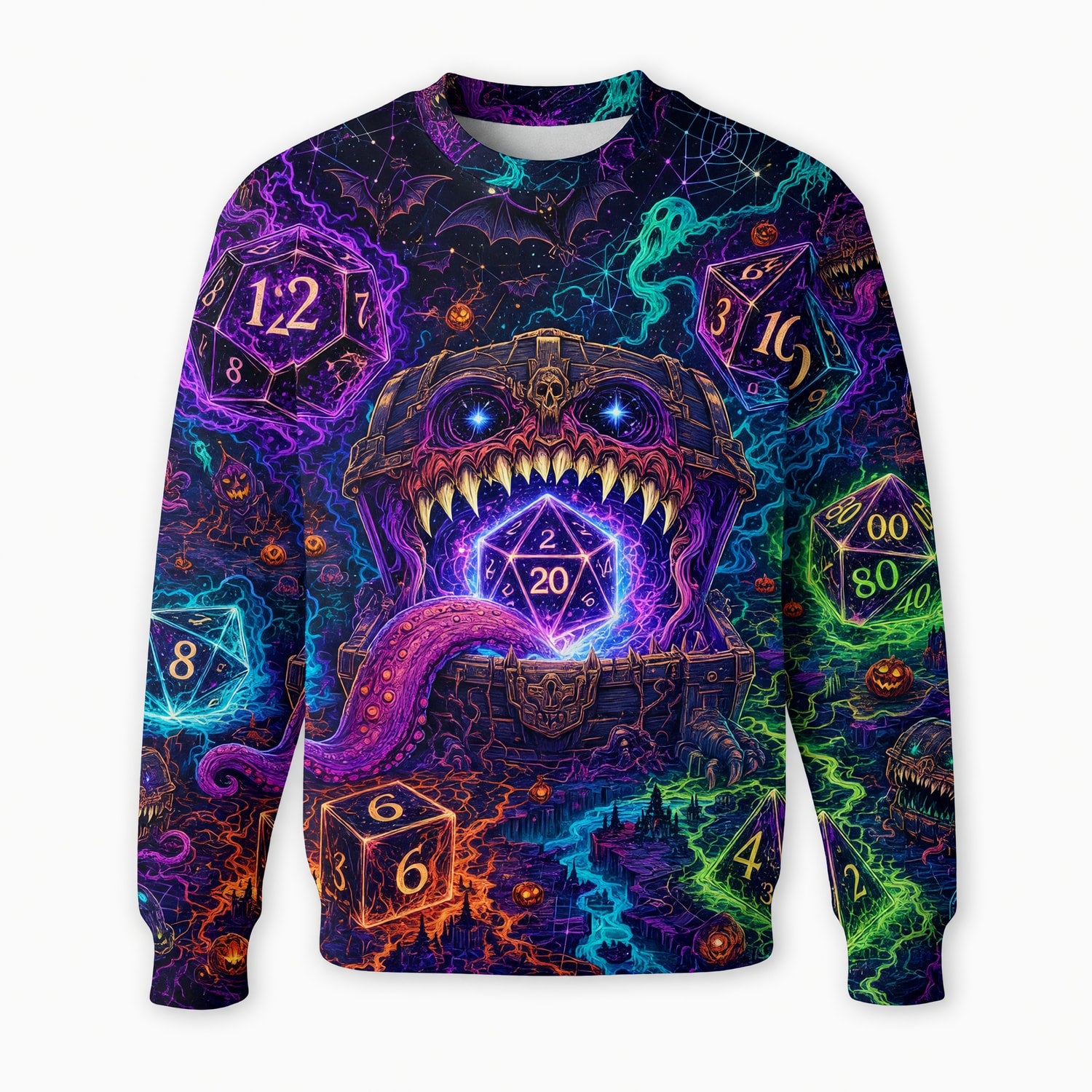 Mimic Dice Chest AOP T-Shirt - Fantasy RPG Horror Streetwear