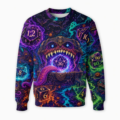 Mimic Dice Chest AOP T-Shirt - Fantasy RPG Horror Streetwear