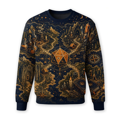Mystic Dice Map AOP T-Shirt - Fantasy RPG Adventure Apparel
