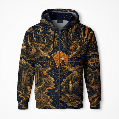 Mystic Dice Map AOP T-Shirt - Fantasy RPG Adventure Apparel