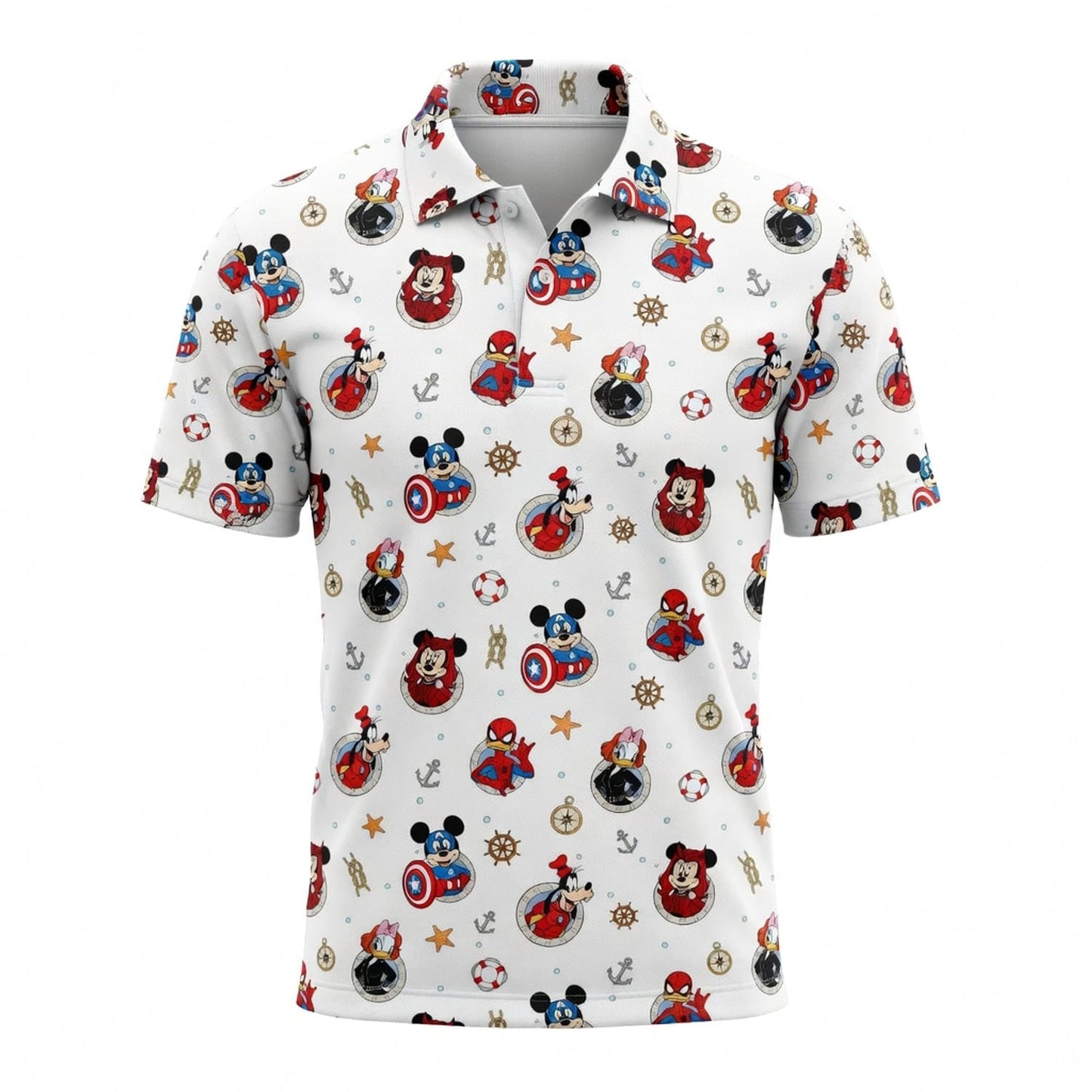 Superhero Icons AOP Apparel Mouse Duck Lady Duck Silly Dog