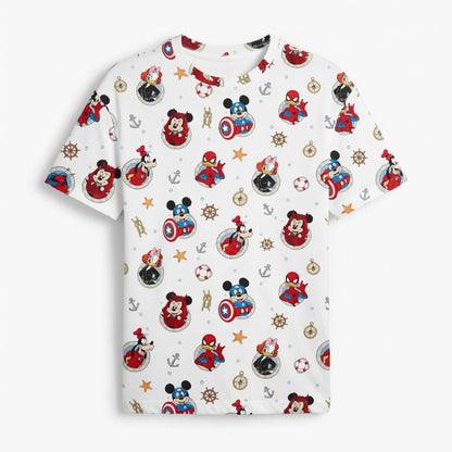 Superhero Icons AOP Apparel Mouse Duck Lady Duck Silly Dog