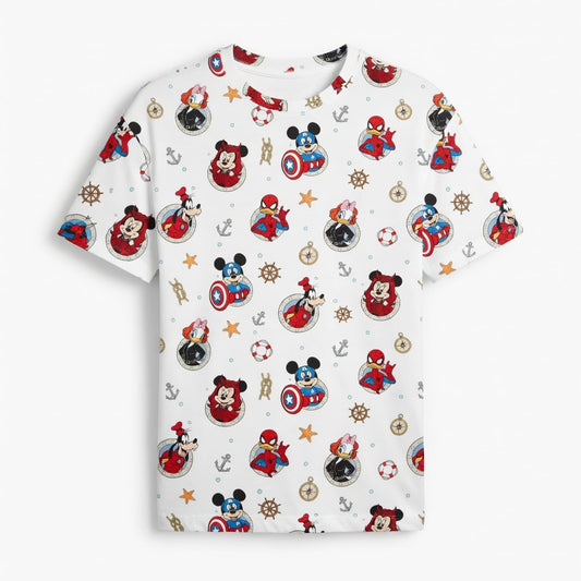 Superhero Icons AOP Apparel Mouse Duck Lady Duck Silly Dog