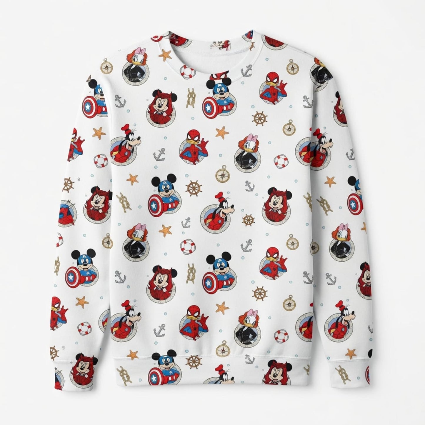 Superhero Icons AOP Apparel Mouse Duck Lady Duck Silly Dog