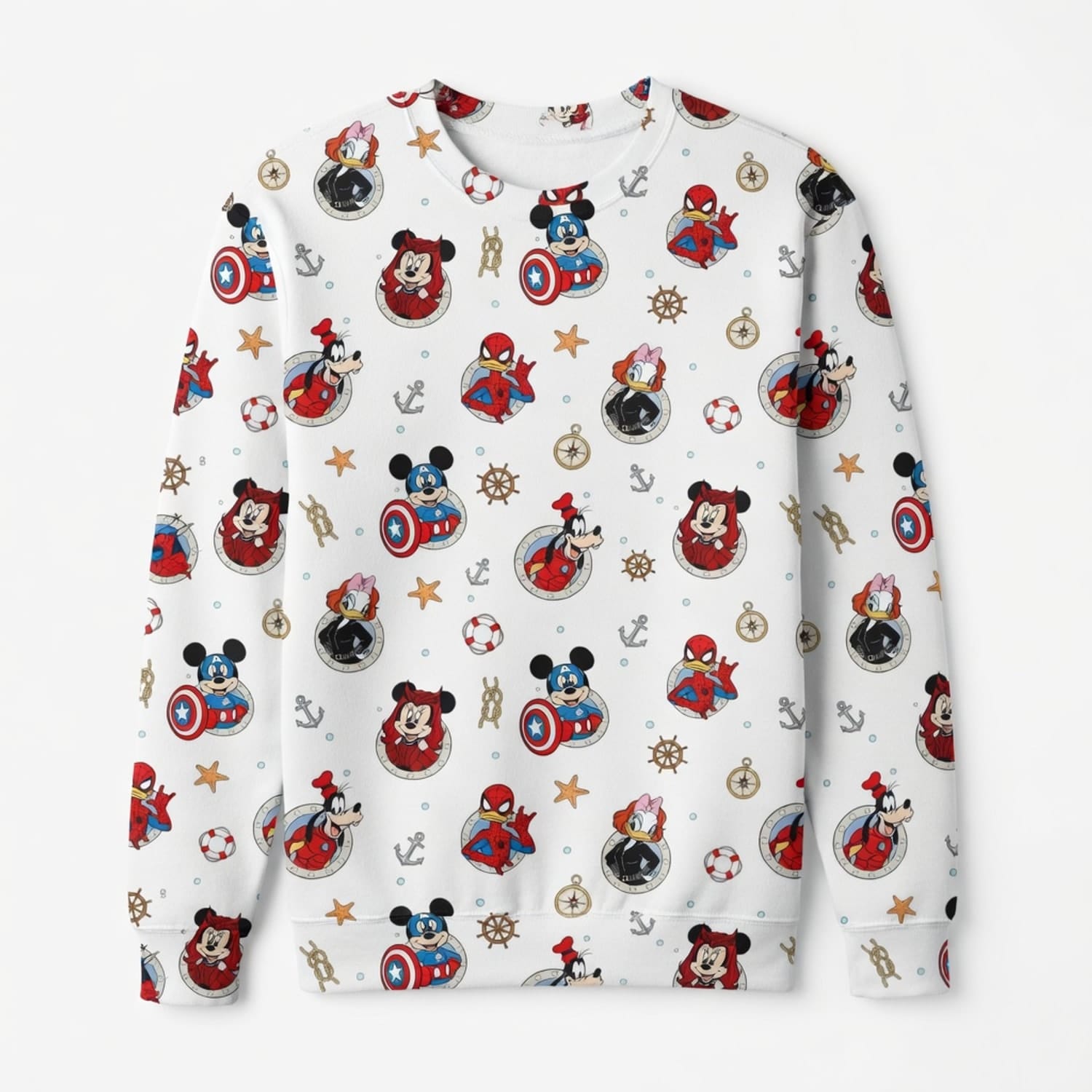 Superhero Icons AOP Apparel Mouse Duck Lady Duck Silly Dog