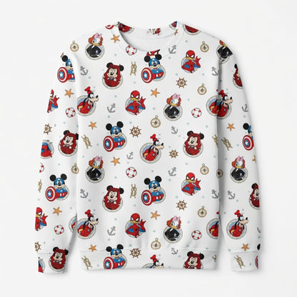 Superhero Icons AOP Apparel Mouse Duck Lady Duck Silly Dog