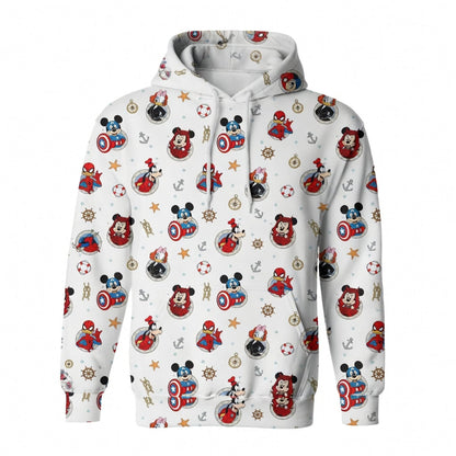 Superhero Icons AOP Apparel Mouse Duck Lady Duck Silly Dog